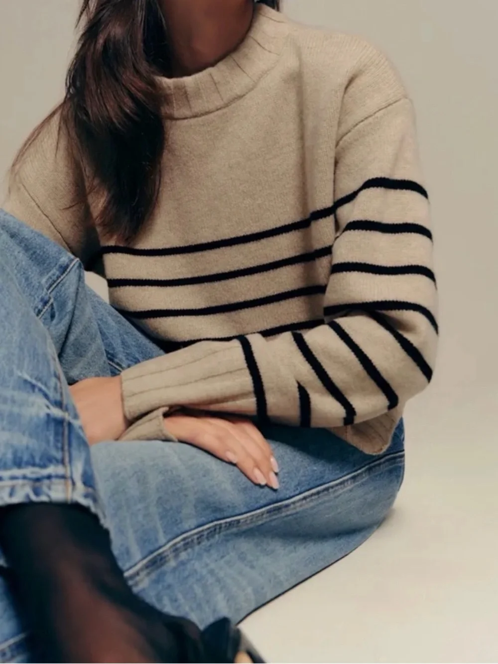 Reformation Mer Regenerative Wool Sweater - Dawson Stripe - S